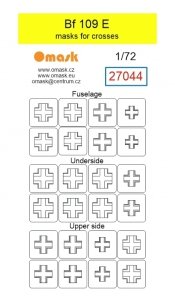 Omask 27044  Bf 109 E masks for crosses 1/72
