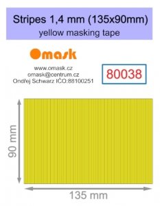 Omask 80038 Stripes 1,4 mm (135x90mm) yellow masking tape