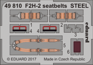 Eduard 49810 F2H-2 seatbelts STEEL KITTY HAWK 1/48