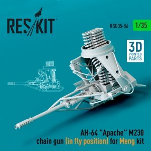 RESKIT RSU35-0056 AH-64 APACHE M230 CHAIN GUN (IN FLY POSITION) FOR MENG KIT (3D PRINTED) 1/35