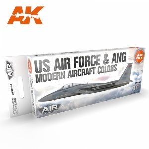 AK Interactive AK11746 US AIR FORCE & ANG MODERN AIRCRAFT COLORS 8x17 ml