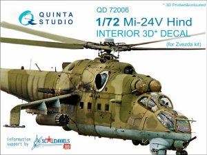Quinta Studio QD72006 Mi-24V 3D-Printed & coloured Interior on decal paper (for Zvezda kit) 1/72