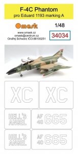 Omask 34034 F-4C Phantom (for Eduard 1193 marking A) 1/48