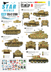 Star Decals 35-C1208 German tanks in Italy # 8 Mixed AFVs 1/35