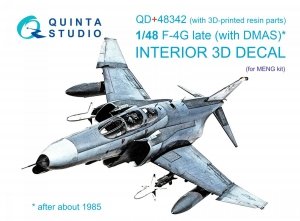 Quinta Studio QD+48342 F-4G late 3D-Printed & coloured Interior on decal paper (Meng) (with 3D-printed resin parts) 1/48