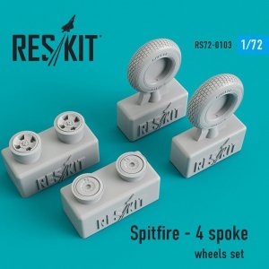 RESKIT RS72-0103 SPITFIRE (4 SPOKE) WHEELS SET 1/72