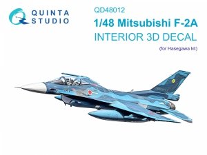 Quinta Studio QD48012 Mitsubishi F-2A 3D-Printed coloured Interior on decal paper (Hasegawa) 1/48