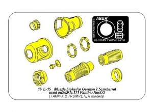 Aber 16L-15 Muzzle brake for German 7,5cm barrel used on Sd.Kfz. 171 Panther, Ausf. G