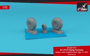 Armory Models AW72351 B-17F/G Flying Fortress wheels w/ weighted tyres type “a” (GY) 1/72
