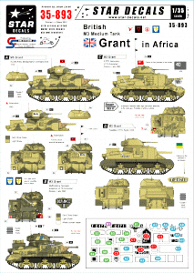 Star Decals 35-893 British M3 Grant in Africa  1/35