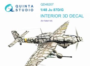 Quinta Studio QD48207 Ju 87D/G 3D-Printed & coloured Interior on decal paper ( Italeri ) 1/48