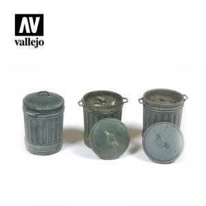 Vallejo SC212 Diorama Accessories Garbage Bins (Kosze na śmieci) #1 1/35
