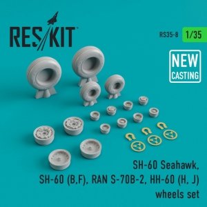 RESKIT RS35-0008 SH-60 Seahawk, SH-60 (B,F) RAN S-70B-2, HH-60 (H, J) wheels set (NEW CASTING)  1/35