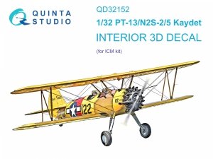 Quinta Studio QD32152 PT-13/N2S-2/5 Kaydet 3D-Printed & coloured Interior on decal paper (ICM) 1/32