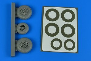 Aires 4871 B-26K Invader wheels & paint masks - early - Diamond Pattern 1/48 ICM
