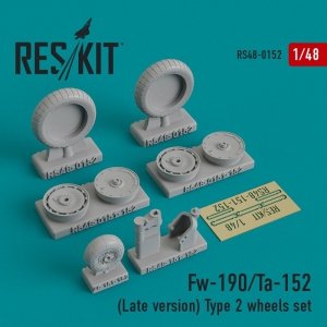 RESKIT RS48-0152 Fw-190/Ta-152 (Late version) Type 2 wheels set 1/48