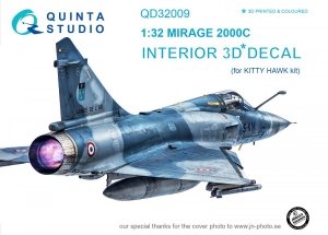 Quinta Studio QD32009 Mirage 2000C 3D-Printed & coloured Interior on decal paper (for Kitty Hawk kit) 1/32