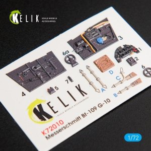 KELIK K72010 BF109-10G INTERIOR 3D DECALS FOR FINE MOLDS KIT 1/72