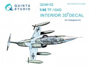 Quinta Studio QD48152 TF-104G 3D-Printed & coloured Interior on decal paper (for Hasegawa kit) 1/48