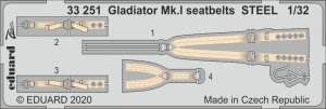 Eduard 33251 Gladiator Mk.I seatbelts STEEL for ICM 1/32