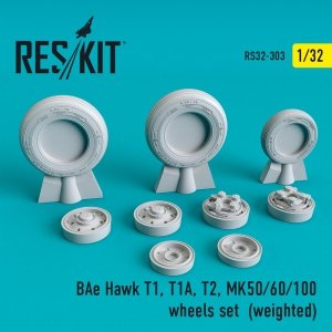 RESKIT RS32-0303 BAE HAWK T1, T1A, T2, MK50/60/100 WHEELS SET (WEIGHTED) 1/32