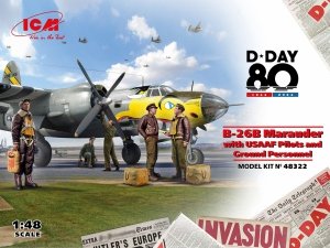 ICM 48322 B-26B Marauder with USAAF Pilots and Ground Personnel 1/48