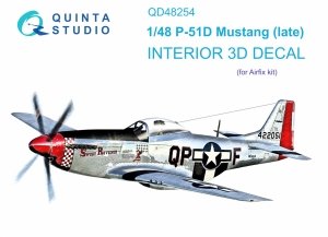 Quinta Studio QD48254 P-51D Late 3D-Printed & coloured Interior on decal paper ( Airfix ) 1/48