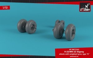 Armory Models AW72342 V-22/MV-22 Osprey wheels w/ weighted tires type “b” 1/72
