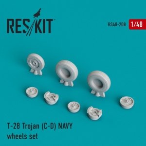 RESKIT RS48-0208 T-28 Trojan (C-D) NAVY wheels set 1/48