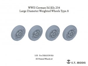 E.T. Model P35-108 WWII German Sd.Kfz.234 Large Diameter Weighted Wheels Type.8 1/35