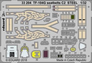 Eduard 33204 TF-104G seatbelts C2 STEEL ITALERI 1/32