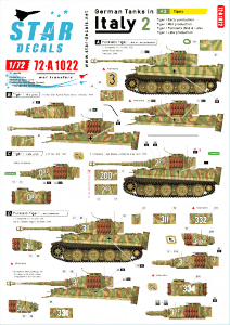 Star Decals 72-A1022 German tanks in Italy # 2. Tigers. 1/72