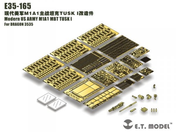 E.T. Model E35-165 Modern US ARMY M1A1 MBT TUSK I (For DRAGON 3535) (1:35)
