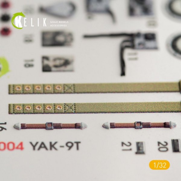 KELIK K32004 YAK-9T INTERIOR 3D DECALS FOR ICM KIT 1/32