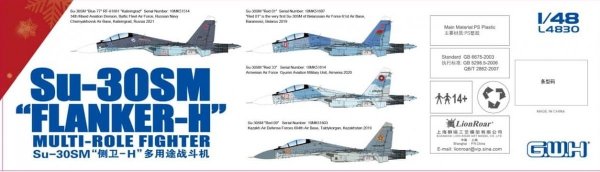 Great Wall Hobby L4830 Su-30SM Flanker-H Multirole Fighter 1/48