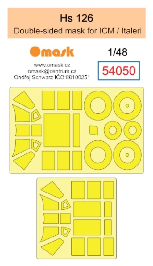 Omask 54050 Hs 126 double-sided mask (for ICM / Italeri) 1/48