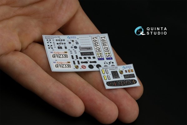 Quinta Studio QD24003 Porsche 959 3D-Printed &amp; coloured Interior on decal paper (Tamiya) 1/24