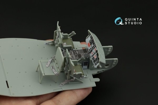 Quinta Studio QD35049 UH-1C 3D-Printed &amp; coloured Interior on decal paper ( Academy ) 1/35