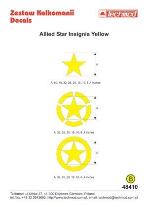 Techmod 48410 - Allied Star Insignia Yellow (1:48)