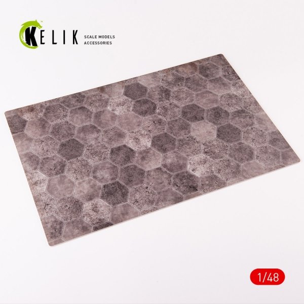 KELIK KS48023 Soviet hexagonal plates 1930-1960 (Runways up to 1000 m, Taxiways, parkings - 1) - Acrylic 3 mm (410 x 270 mm) (410 g 1/48