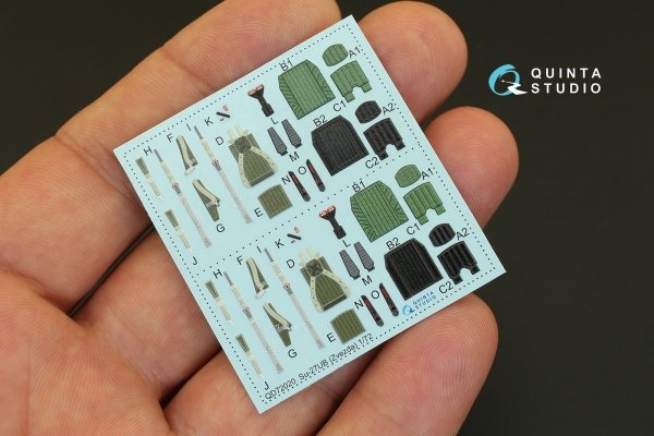 Quinta Studio QD72020 Su-27UB 3D-Printed &amp; coloured Interior on decal paper (for Zvezda kit) 1/72