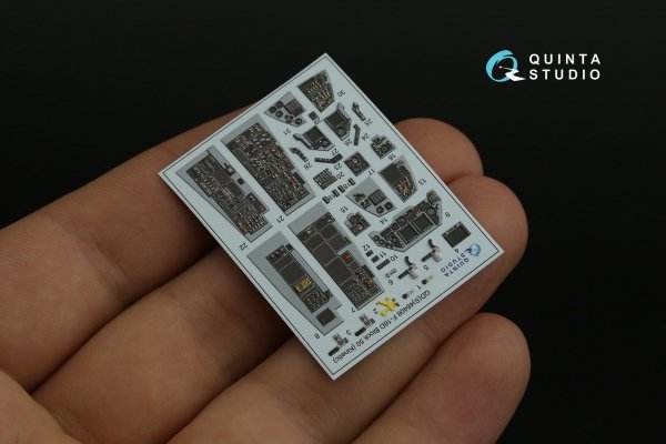 Quinta Studio QDS-48408 F-16D block 50 3D-Printed &amp; coloured Interior on decal paper (Kinetic 2022 tool) (small) 1/48