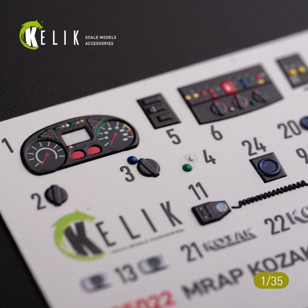 KELIK K35022 Kozak-001 Ukrainian MRAP 3D decals for ICM kit 1/35
