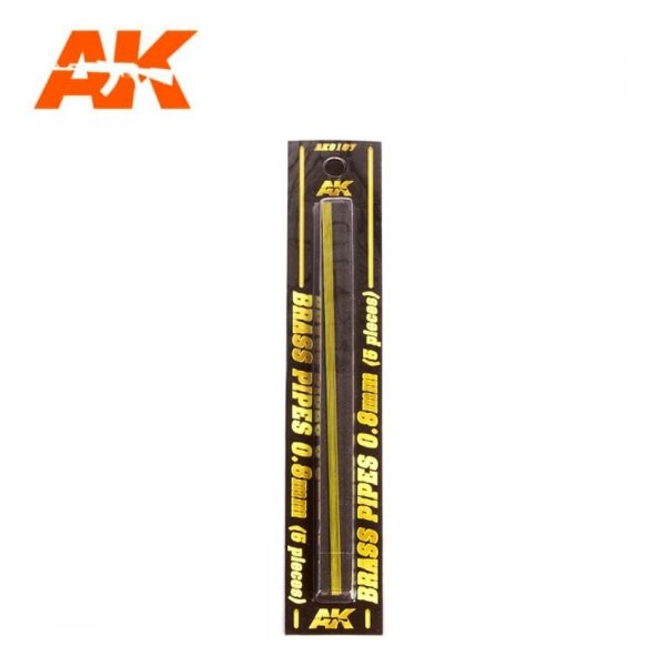 AK Interactive AK9107 BRASS PIPES 0.8MM Ø. 5 UNITS.