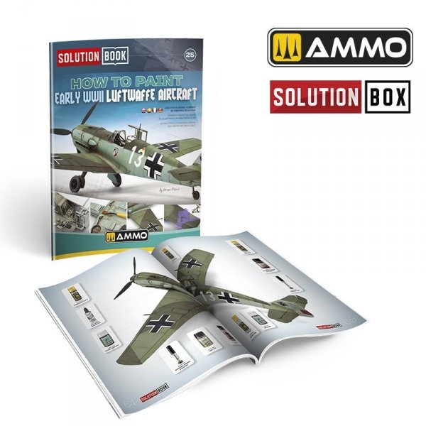 AMMO by Mig Jimenez 6530 SOLUTION BOOK 25 - How to Paint Early WWII Luftwaffe Aircraft (English, Spanish, French &amp; German)