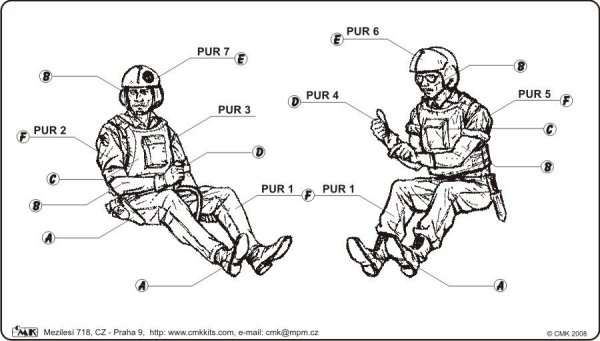 CMK F48103 Vietnam LRRP US Helicopter crew (2 figures) 1/48