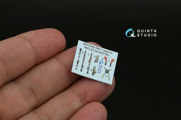 Quinta Studio QD72208 MiG-25RB/MiG-25RBT 3D-Printed &amp; coloured Interior on decal paper (ICM) 1/72