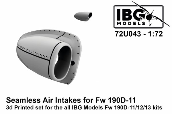 IBG 72U043 Seamless Air Intakes for Fw 190D-11/12/13 1/72