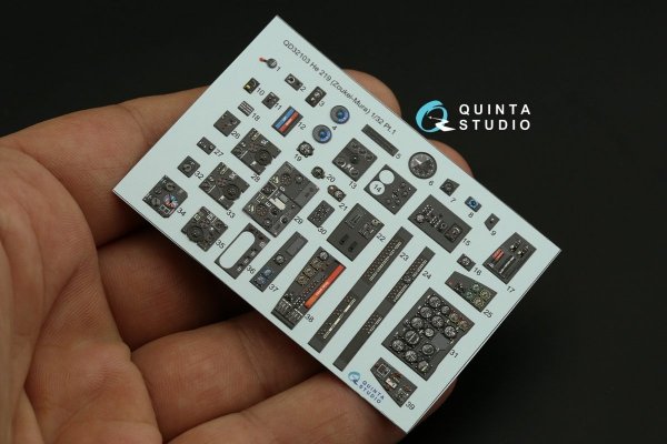 Quinta Studio QD32103 He 219 3D-Printed &amp; coloured Interior on decal paper ( ZM SWS ) 1/32