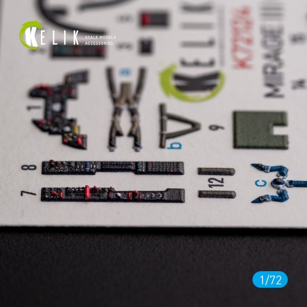 KELIK K72124 MIRAGE III CJ - interior 3D decals for SpecialHobby kit 1/72